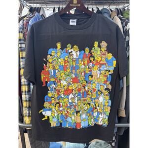 The Simpsons T-Shirt L Men's Black Short Sleeve. ALL THE CHARACTERS. Homer Bart